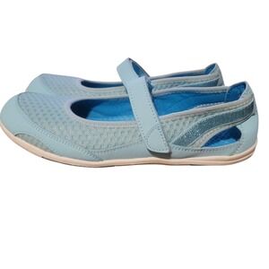 EUC Lands End Women's Water Shoes Mary Jane‎ Aqua Blue Size 5M